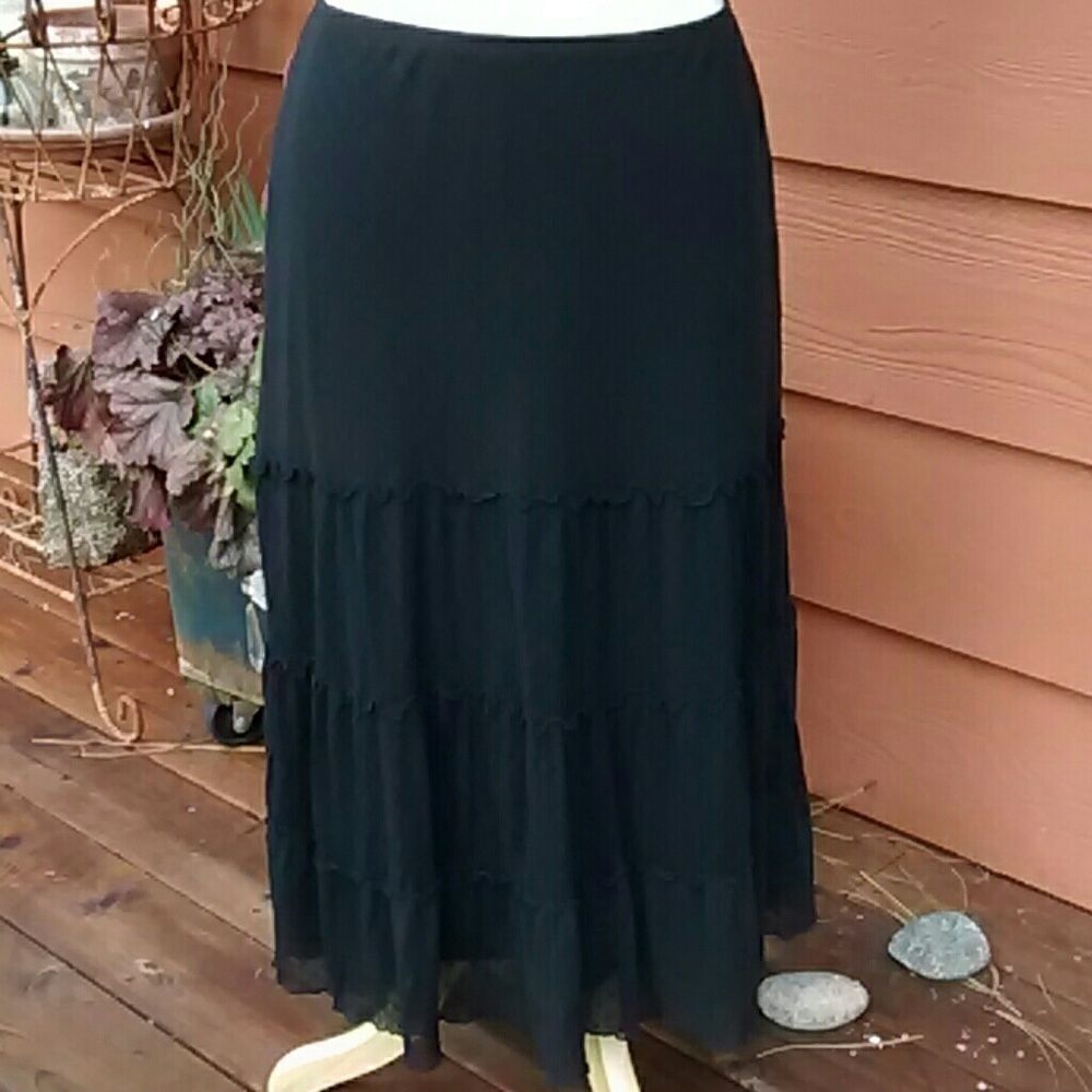 Lily Black Boho Skirt